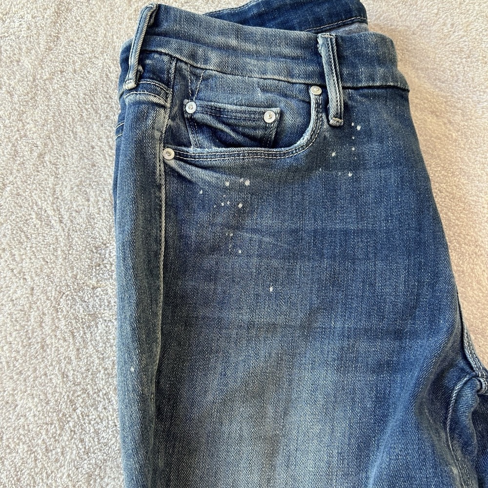 Mother‎ Sz 25 The Looker Ankle Fray Jeans Blue Skinny Slim Stretch Double Time - Picture 11 of 13